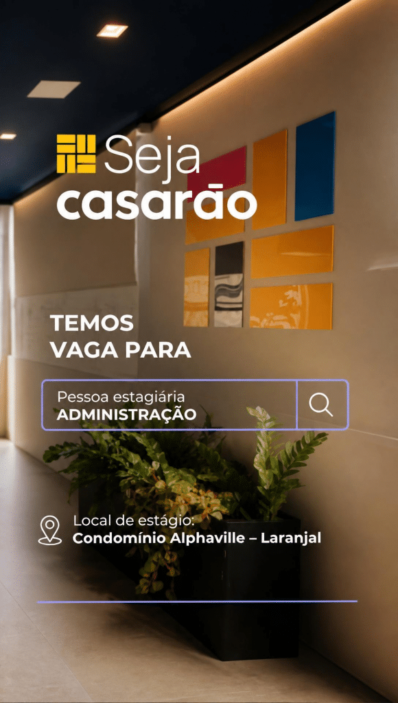 Oportunidade de estágio para o setor de Condomínios, para atuar diretamente no Condomínio Alphaville.
Para essa vaga, oferecemos:
Bolsa: R$ 1.222,00
Horário: 12h às 18h
Local: Condomínio Alphaville – Av. Adolfo Fetter, 4331 – Laranjal, Pelotas – RS
Estar cursando técnico, tecnólogo ou superior em administração ou áreas afins
Benefícios como: plano de saúde e odontológico, 2 sessões de terapia, day off de aniversário, entre outros.
Mais informações no link da vaga:
https://casaraoimoveis.vagas.solides.com.br/vaga/933297